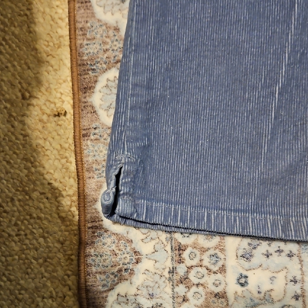 Y2K UNIONBAY Light Blue Corduroy Trousers With Glitter Detail Throughout. - Picture 3 of 4